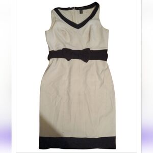Elegant White and Black Sleeveless Dress